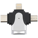 3-in-1 8-Pin + USB-C / Typ-C + Micro USB Männlich zu USB 3.0 Weiblich Zinklegierungsadapter
