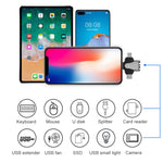 3-in-1 8-Pin + USB-C / Typ-C + Micro USB Männlich zu USB 3.0 Weiblich Zinklegierungsadapter