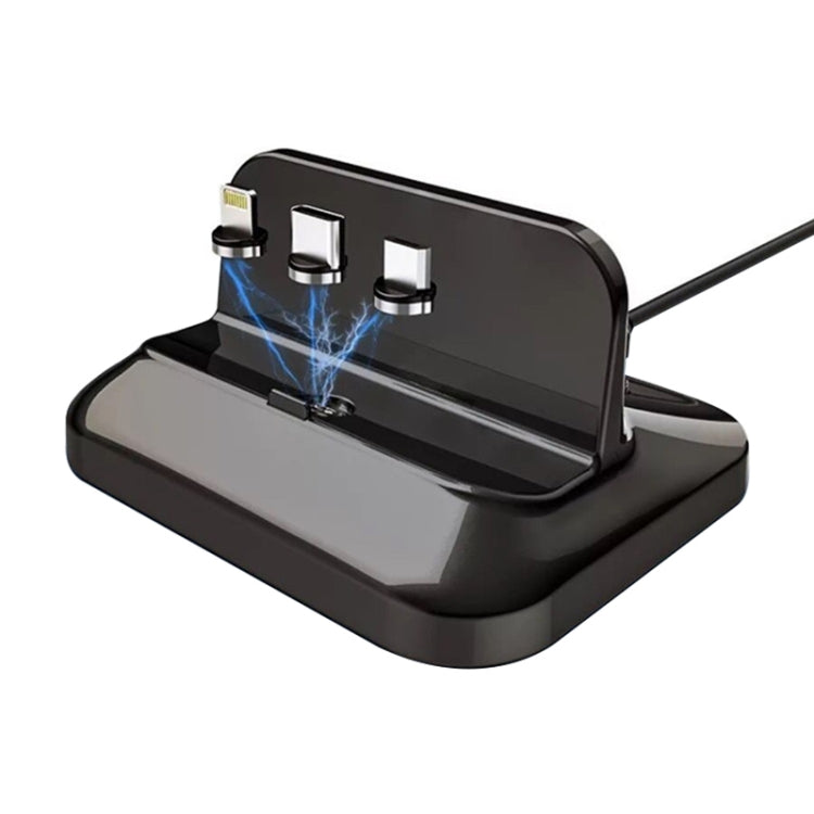 XBX-02 3-in-1 8-Pin + USB-C / Typ-C + Micro USB Stecker Magnetische Ladestation, XBX-02