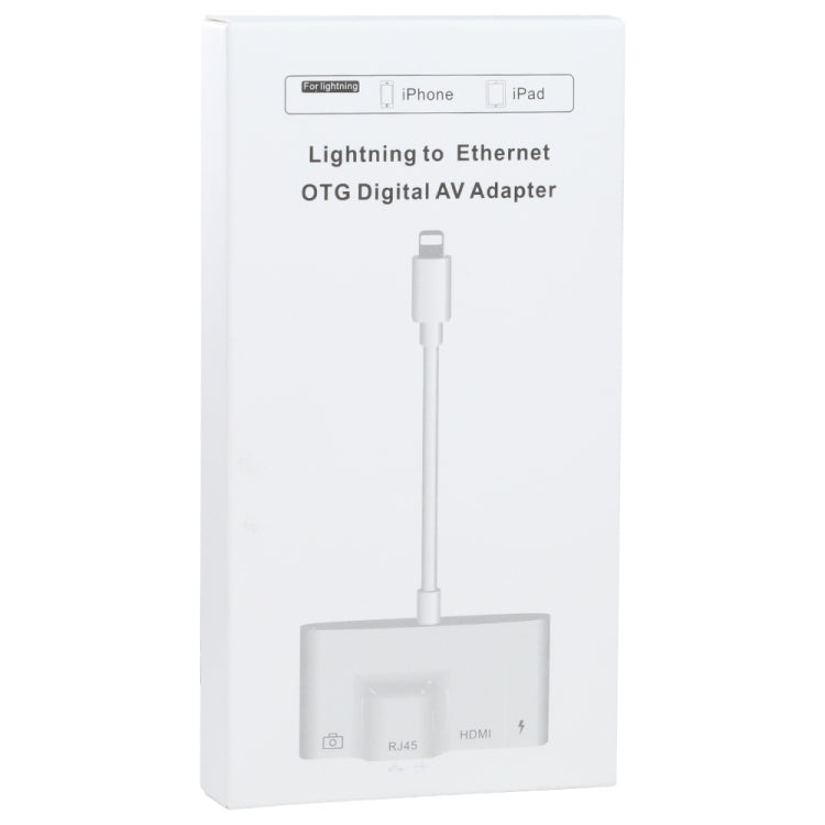 4-in-1 8-Pin Männlich zu 8-Pin Strom + RJ45 Ethernet + HDMI + USB Kamera Weiblich OTG Digital AV Adapter, RJ45 Ethernet