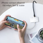 4-in-1 8-Pin Männlich zu 8-Pin Strom + RJ45 Ethernet + HDMI + USB Kamera Weiblich OTG Digital AV Adapter, RJ45 Ethernet