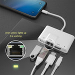 4-in-1 8-Pin Männlich zu 8-Pin Strom + RJ45 Ethernet + HDMI + USB Kamera Weiblich OTG Digital AV Adapter, RJ45 Ethernet