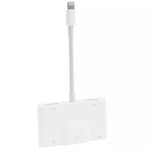 NK-1033 5-in-1 8-Pin Männlich zu Dual USB + 3,5mm AUX + Ethernet + 8-Pin Strom Weiblich Adapter, NK-1033