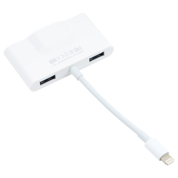 NK-1033 5-in-1 8-Pin Männlich zu Dual USB + 3,5mm AUX + Ethernet + 8-Pin Strom Weiblich Adapter, NK-1033