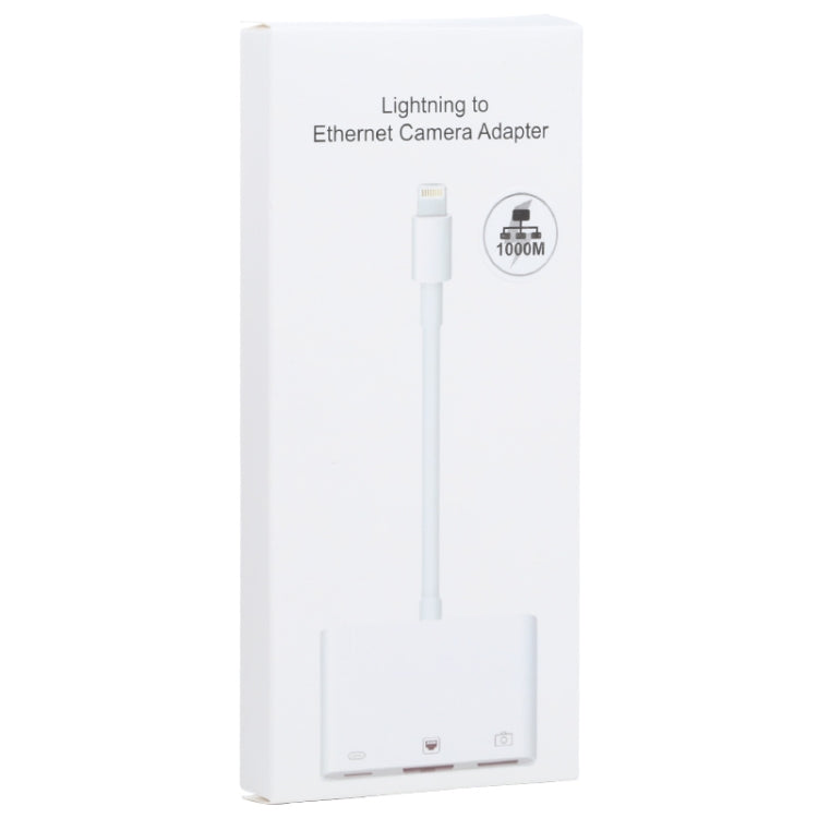 NK-107 3-in-1 8-Pin-Stecker zu USB + 1000M Ethernet + 8-Pin-Strombuchse Adapter, NK-107
