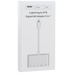 5-in-1 8-Pin-Stecker zu USB + HDMI + TF-/SD-Kartensteckplatz + 8-Pin-Strombuchse OTG Digital AV Adapter, TF-/SD-Kartensteckplatz