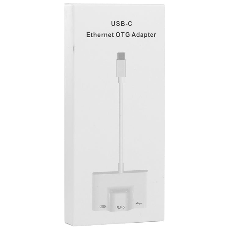 3-in-1 USB-C / Typ-C Stecker auf USB + 100M RJ45 Ethernet + Typ-C Power Buchse Adapter, 3-in-1