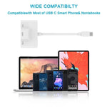 3-in-1 USB-C / Typ-C Stecker auf USB + 100M RJ45 Ethernet + Typ-C Power Buchse Adapter, 3-in-1