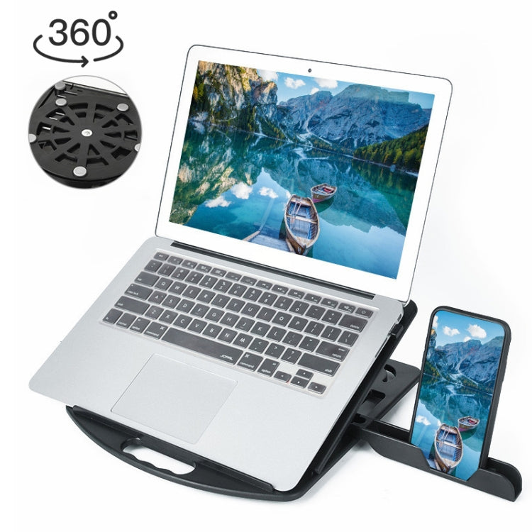 Allzweck Halter mit verbesserter Wärmeableitung für Laptops, Stil: mit Handyhalterung mit Drehfunktion, Stil: mit Handyhalterung mit Drehfunktion