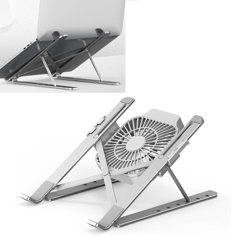 Tragbarer verstellbarer Laptop-Ständer Desktop Hebehöhe Erhöhungsgestell Faltbarer Wärmeableitungs-Halter, Stil: Lüfter, Stil: Lüfter