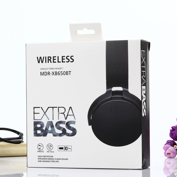 MDR-XB650BT Kopfbügel Faltbarer Stereo Kabelloser Bluetooth Kopfhörer, Unterstützt 3,5mm Audioeingang & Freisprechfunktion