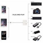 11 cm 8-Pin-Stecker zu USB & 8-Pin-Daten-Ladekabel Kamera-Leser Adapter, unterstützt Systeme ab iOS 9.2