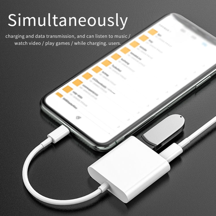 11 cm 8-Pin-Stecker zu USB & 8-Pin-Daten-Ladekabel Kamera-Leser Adapter, unterstützt Systeme ab iOS 9.2