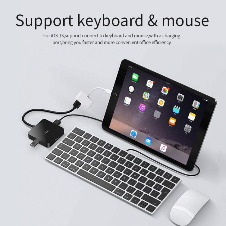 11 cm 8-Pin-Stecker zu USB & 8-Pin-Daten-Ladekabel Kamera-Leser Adapter, unterstützt Systeme ab iOS 9.2