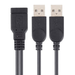 USB Buchse zu 2 USB Stecker Kabel, Länge: ca. 30cm