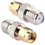 2 Stück F Buchse zu RP-SMA Stecker Verbinder, 2 Stück F Buchse zu RP-SMA Stecker