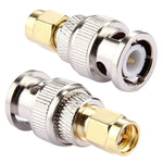 2 Stück BNC-Stecker auf SMA-Stecker, Stecker auf SMA-Stecker