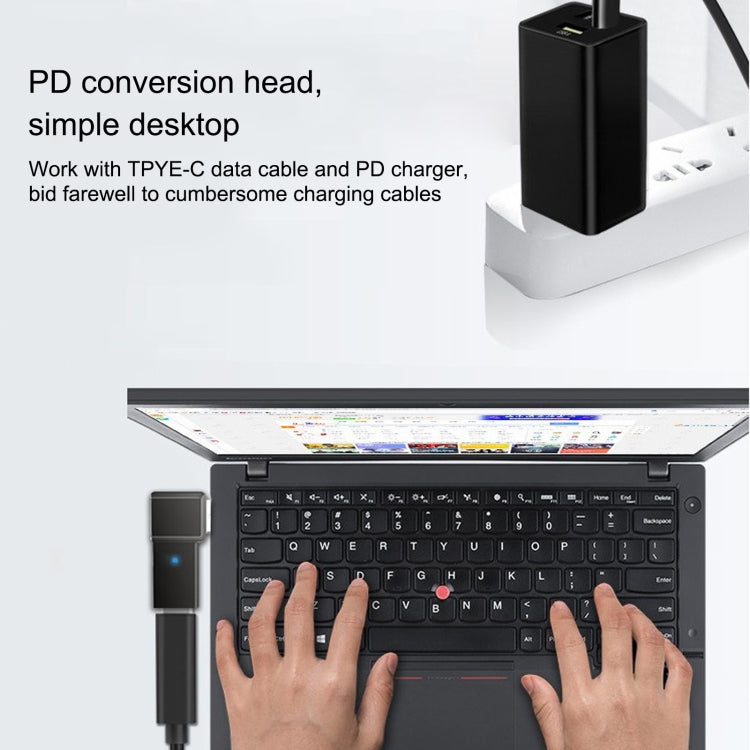 100W USB-C / Typ-C Buchse zu großem quadratischem Computer-Ladeadapter für Lenovo, Typ-C Buchse zu großem Quadrat