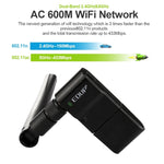 EDUP EP-AC1635 600Mbps Dual-Band Wireless 11AC USB Ethernet Adapter 2dBi Antenne für Laptop / PC, EP-AC1635