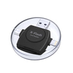 X-Flash R01 3-in-1 8-Pin + USB-C / Typ-C + Micro-USB Schnittstelle SD / TF-Kartenleser