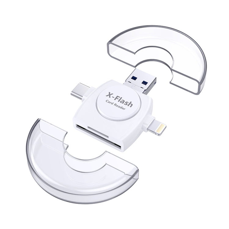 X-Flash R01 3-in-1 8-Pin + USB-C / Typ-C + Micro-USB Schnittstelle SD / TF-Kartenleser