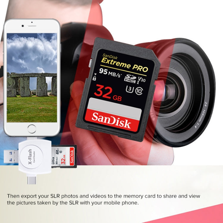X-Flash R01 3-in-1 8-Pin + USB-C / Typ-C + Micro-USB Schnittstelle SD / TF-Kartenleser
