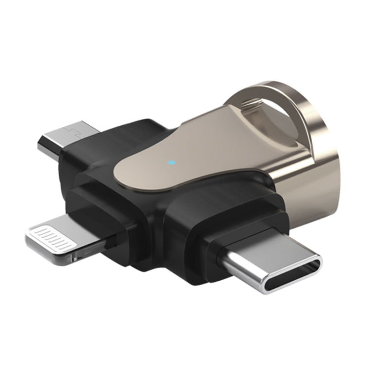 3-in-1 OTG-Adapter, USB auf Typ C / Micro-USB / 8 Pin