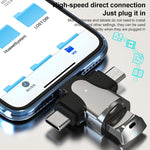 3-in-1 OTG-Adapter, USB auf Typ C / Micro-USB / 8 Pin