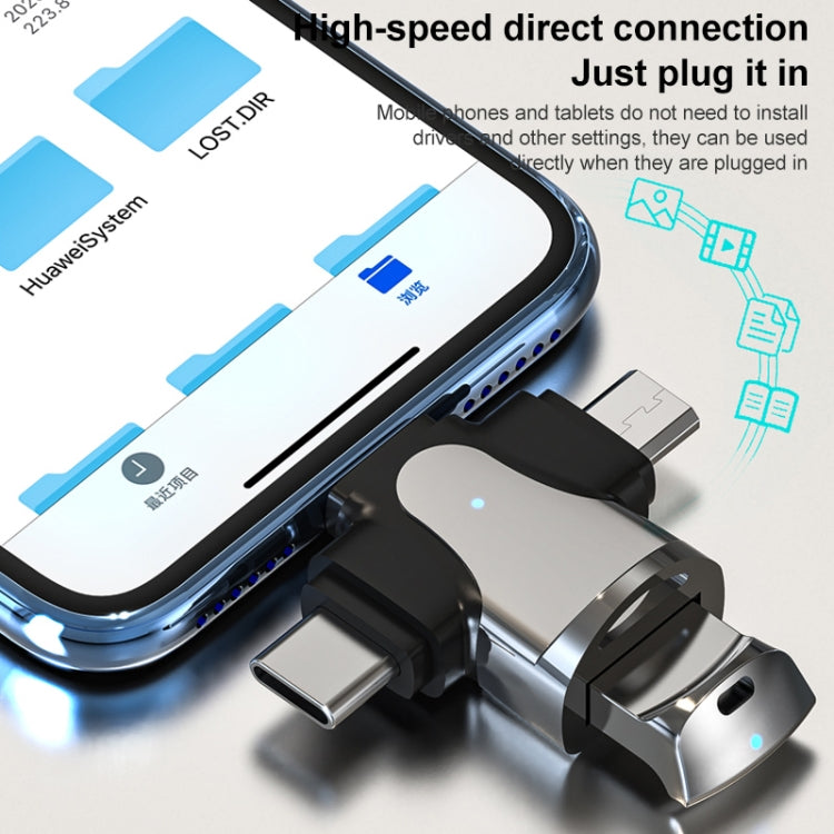 3-in-1 OTG-Adapter, USB auf Typ C / Micro-USB / 8 Pin
