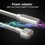 5 Pin MagSafe 2 (T-Form) zu USB-C / Type-C PD Ladeadapter, Type-C zu MagSafe 2