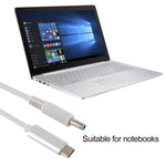 Für HP USB-C / Typ-C zu 7,4 x 0,6mm Laptop Stromladekabel, Kabellänge: ca. 1,5m, Typ-C zu 7,4 x 0,6mm