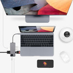 8 in 1 Typ-C zu HDMI + USB 3.0 + USB 3.0 + Typ-C + LAN + VGA + TF/SD Kartenleser Adapter