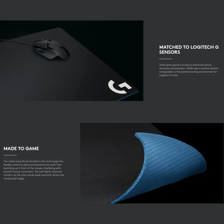 Logitech G640 Stoff-Mauspad für E-Sport-Gaming, Größe: 46 x 40 cm, G640 Stoff