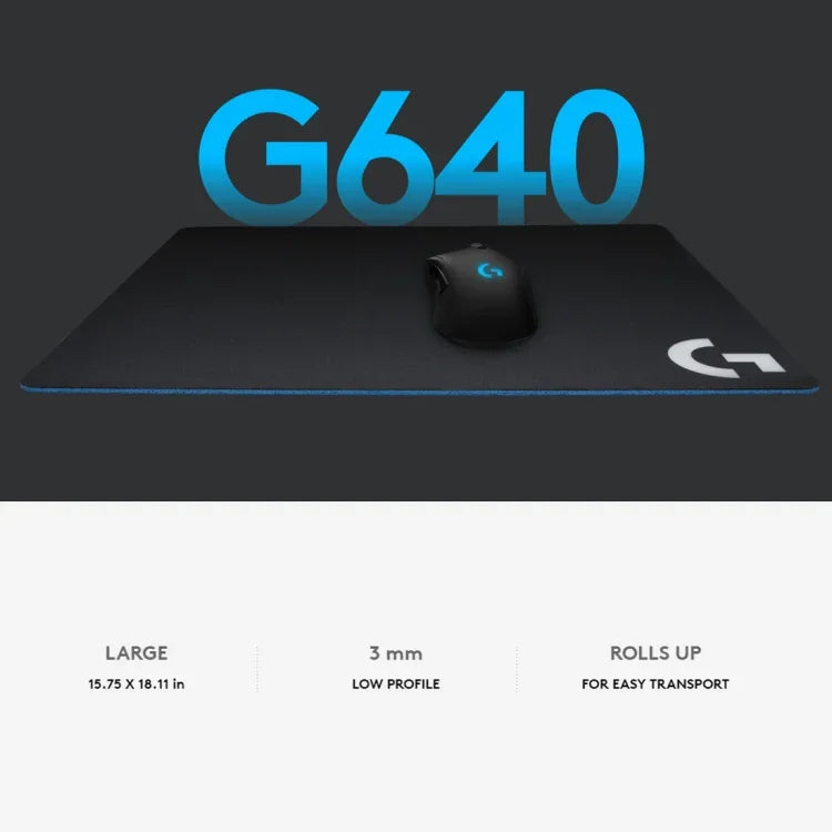 Logitech G640 Stoff-Mauspad für E-Sport-Gaming, Größe: 46 x 40 cm, G640 Stoff