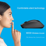 Logitech M330 Kabellose optische Stummmaus mit Micro-USB-Empfänger