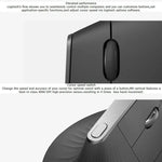 Logitech MX Vertical 4000DPI USB-C / Typ-C + Unifying + Bluetooth Drei-Modus Ergonomische kabellose optische Vertikalmaus, MX Vertical