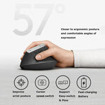 Logitech MX Vertical 4000DPI USB-C / Typ-C + Unifying + Bluetooth Drei-Modus Ergonomische kabellose optische Vertikalmaus, MX Vertical