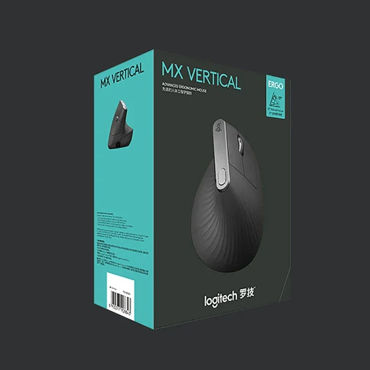 Logitech MX Vertical 4000DPI USB-C / Typ-C + Unifying + Bluetooth Drei-Modus Ergonomische kabellose optische Vertikalmaus, MX Vertical