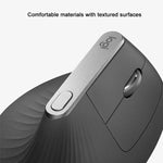 Logitech MX Vertical 4000DPI USB-C / Typ-C + Unifying + Bluetooth Drei-Modus Ergonomische kabellose optische Vertikalmaus, MX Vertical