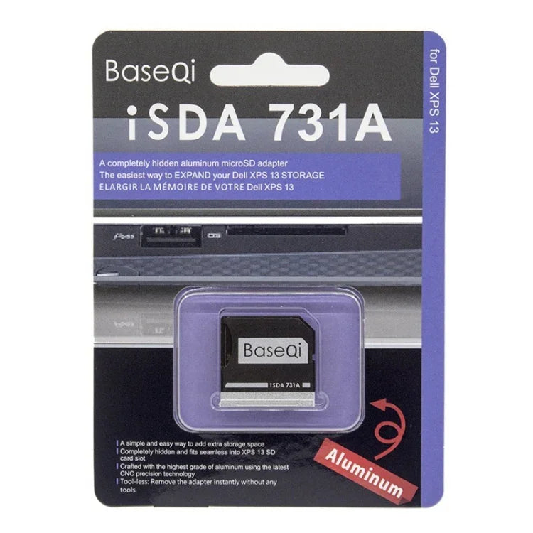 BASEQI Verstecktes High-Speed-SD-Kartenfach aus Aluminiumlegierung für Dell XPS 13,3-Zoll-Laptop, für Dell XPS 13,3-Zoll-Laptop