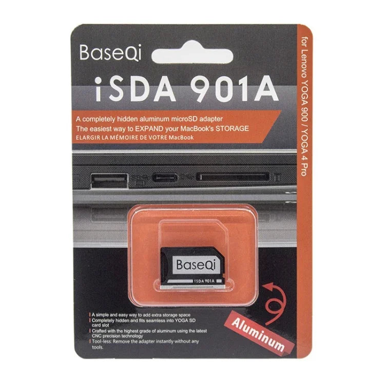 BASEQI Verstecktes SD-Kartenfach aus Aluminiumlegierung für Lenovo Flex4-14 Laptop, für Lenovo Flex4-14