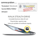 BASEQI 303ASV Verstecktes SD-Kartenfach aus Aluminiumlegierung für MacBook Pro Retina 13,3 Zoll Laptops