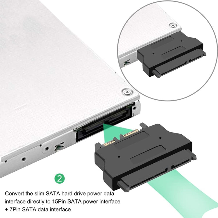 SATA 22-Pin Buchse zu SLIMLINE SATA 13-Pin Stecker Adapter, SATA 22-Pin Buchse zu SATA 13-Pin