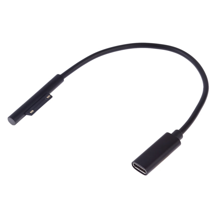 USB-C / Typ-C Weiblich zu 6-polig Männlich Laptop PD Schnellladekabel für Microsoft Surface Pro 9 / 8 / 7 / 6 / 5 / 4 / 3, Kabellänge: 0,2m, Pro 9 / 8 / 7 / 6 / 5 / 4 / 3 zu USB-C / Typ-C Weiblich Schwarz