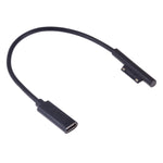 USB-C / Typ-C Weiblich zu 6-polig Männlich Laptop PD Schnellladekabel für Microsoft Surface Pro 9 / 8 / 7 / 6 / 5 / 4 / 3, Kabellänge: 0,2m, Pro 9 / 8 / 7 / 6 / 5 / 4 / 3 zu USB-C / Typ-C Weiblich Schwarz
