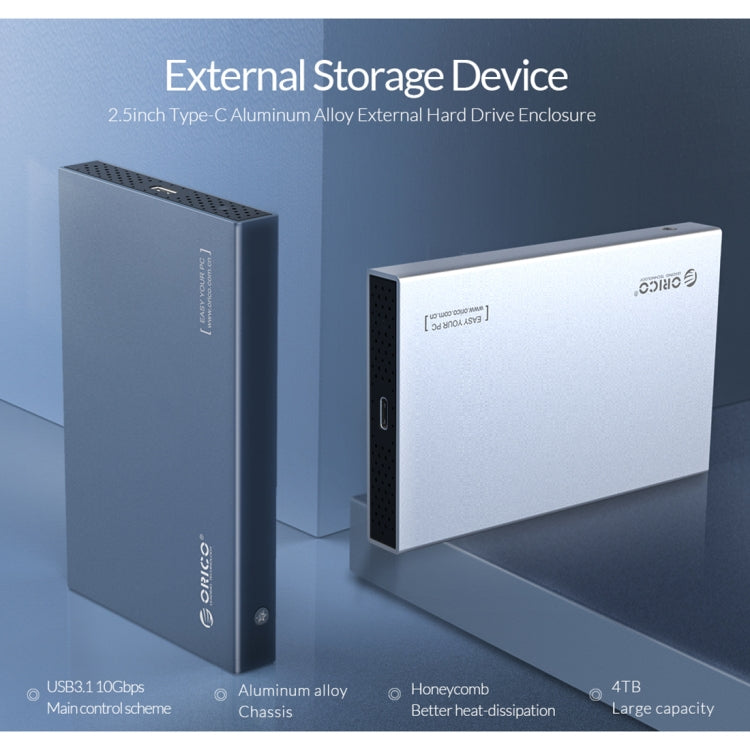 ORICO DD25 C3 2,5 Zoll Typ-C zu Typ-C und USB Mechanisches SSD-Gehäuse, Unterstützte Kapazität: 6TB