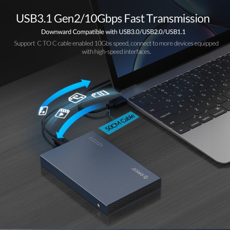 ORICO DD25 C3 2,5 Zoll Typ-C zu Typ-C und USB Mechanisches SSD-Gehäuse, Unterstützte Kapazität: 6TB
