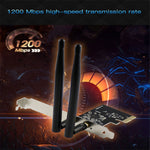 EDUP EP-9607 1200Mbps Dual-Band PCI-E Express Wireless Adapter Netzwerkkarte mit 2 x 6dBi Antennen, EP-9607 1200Mbps