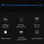 EDUP EP-9607 1200Mbps Dual-Band PCI-E Express Wireless Adapter Netzwerkkarte mit 2 x 6dBi Antennen, EP-9607 1200Mbps