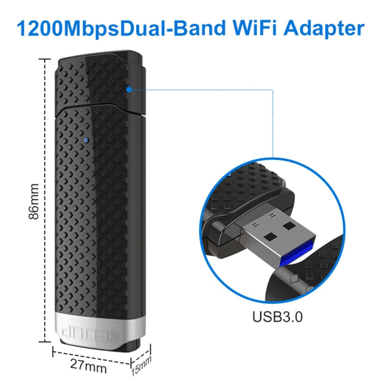 EDUP EP-AC1617 1200Mbps Hochgeschwindigkeits USB 3.0 WiFi Adapter Empfänger Ethernet Adapter, EP-AC1617 1200Mbps